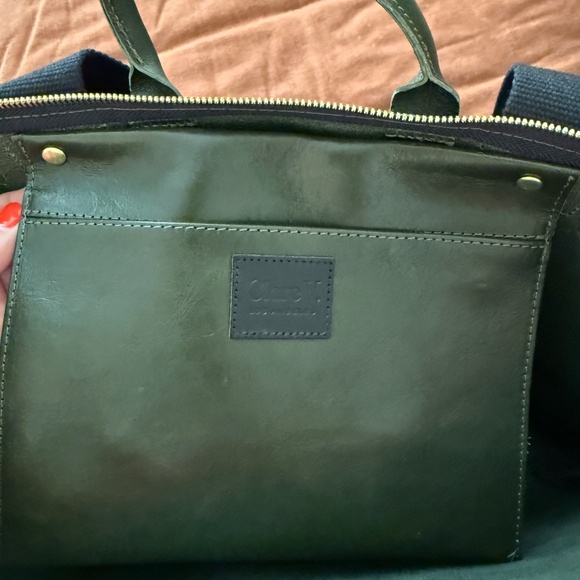 Clare V green leather zip tote bag Le Zip - Picture 4 of 9